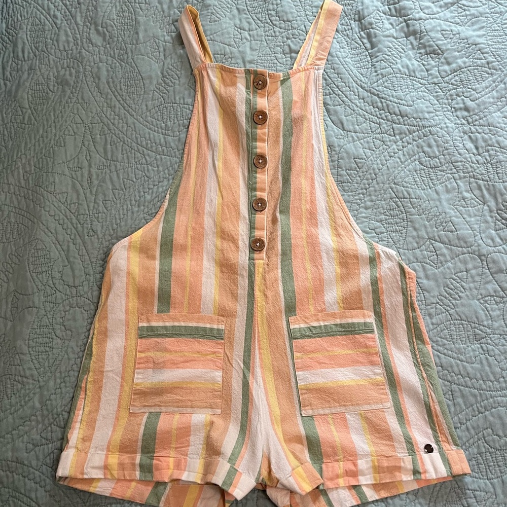 Roxy Multicolor Striped Overalls